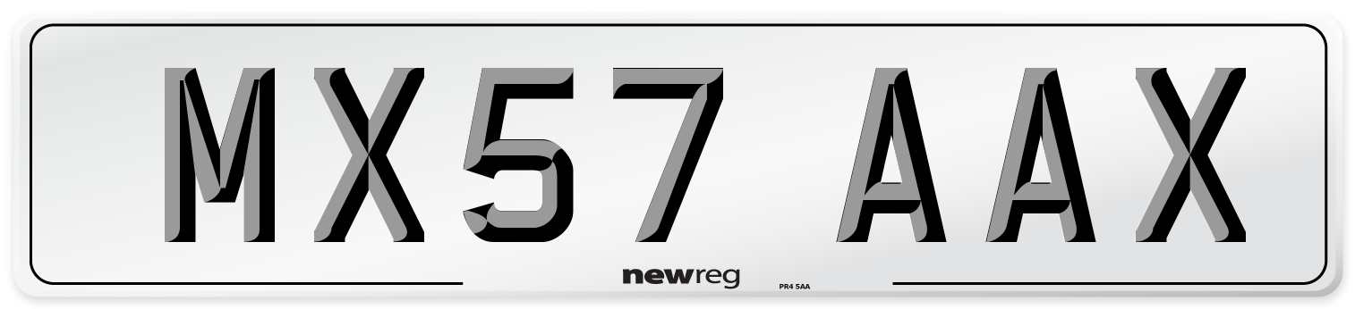 MX57 AAX Number Plate from New Reg